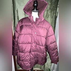Brand New w/o Tags Deep Burgundy Puffy Quilted Winter Jacket/Coat Unisex